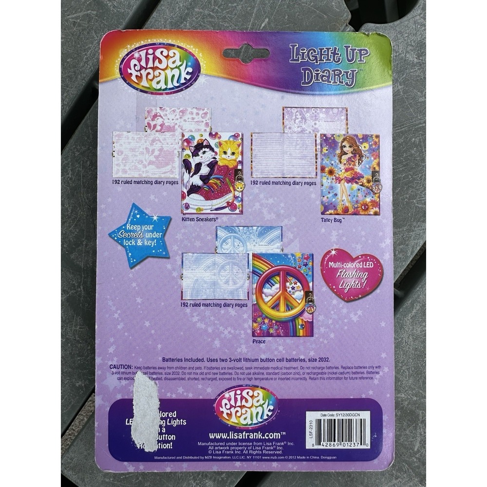 2012 Light Up Lisa Frank Tatey Bug Diary Journal New Lock And Key Sealed - Picture 6 of 6